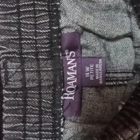 Roaman's Vintage Black Baggy Jeans w Elastic Waist Band 14W Petite - Picture 4 of 4